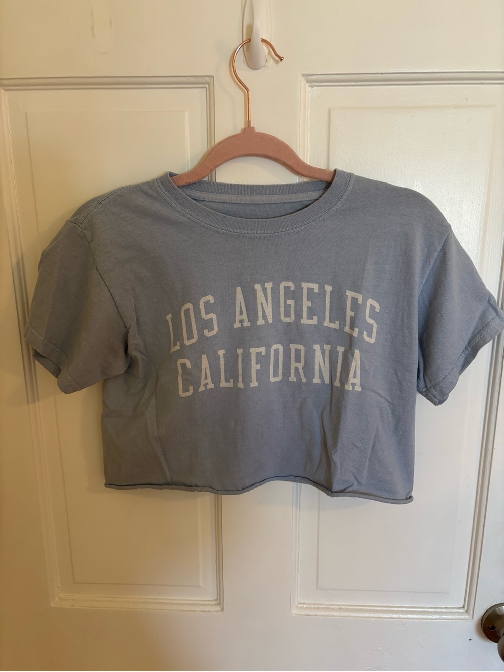 J. Galt Los Angeles California Cropped Tee - Light Blue